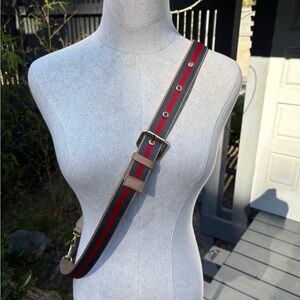 Bandolier Removable Bag Crossbody Strap with Red and Green " Gucci Style" Stripe